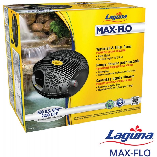 Laguna Max-Flo 600 Waterfall and Filter Pump for Ponds Up to 1200-Gallon