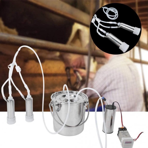 Dioche Milker, Milking Machine, Stainless Steel Milking Machine for Milking Machine Milking Bottle(U.S. regulations)
