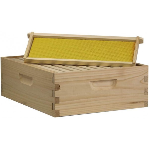 Amish Made in USA Complete Langstroth Bee Hive Includes Frames and Foundations (2 Deep, 1 Medium)