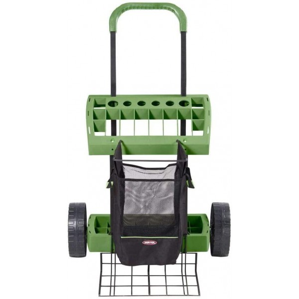 SuperDuty Lawn & Garden Toolbox on Never Flat Wheels & 120 Lb. Capacity Lift Plate-Made in USA - Organize & Store Lawn & Garden Tool Garage Storage Rack & Yard Cart Garden Wheelbarrow Wagon (SD490)