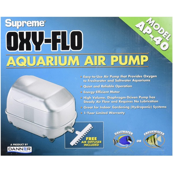 Supreme (Danner) ASP04240 AP-40 Aquarium Air Pump, 40-watt