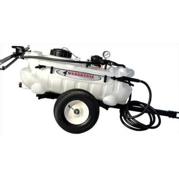 Workhorse LG15STS 15 Gal. Trailer Sprayer - Polyethylene Tank, 12V Demand Pump, 2 Boom Sprayer Nozzles, Lever Handgun