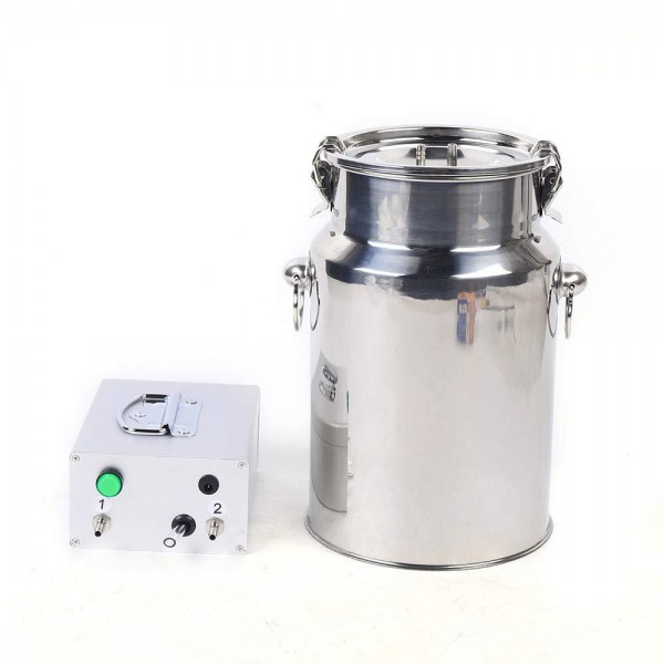 DYRABREST Pulsation Milking Machine Single Bucket Piston Vacuum Pulsation Milking Machine 304 Stainless Steel Goat Cow Milking Supplies for Cows Cattle or Sheep Optional (for Cow 7L)