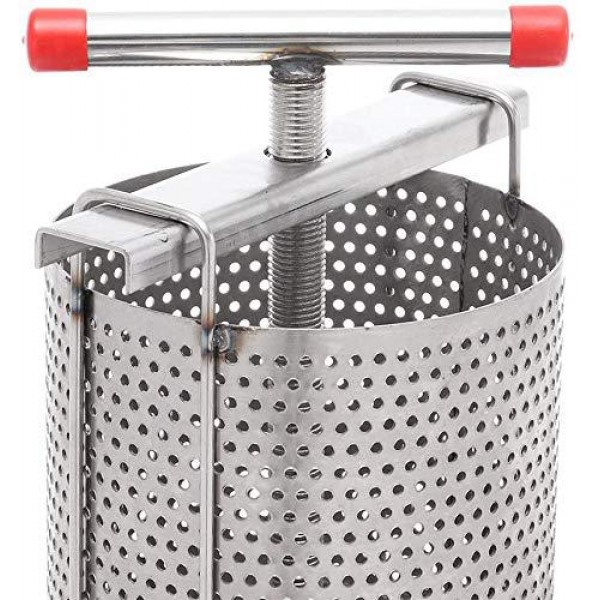 Manual Honey Press Extractor, Upthehill Universal Silver Stainless Steel Household Bee Honey Press Wax Press for Beekeeping Agriculture Beekeeping Tool, Diameter: 24cm