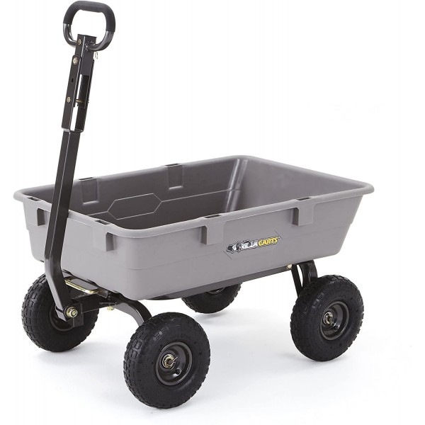 Gorilla Carts Poly Garden Dump Cart with Steel Frame and 10