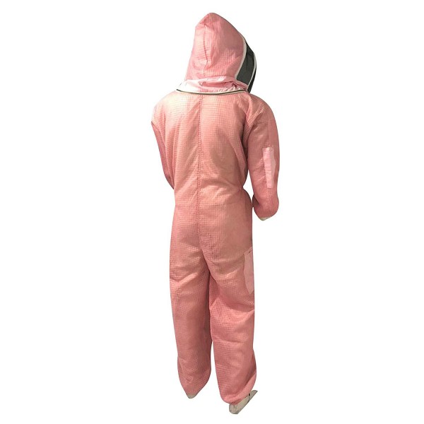 Massive Bee Store 3 Layer Beekeeping Ventilated Suit Fully Protection Beekeepers Ultra Ventilated Bee Suit with Fencing Veil Facezipper (Pink, 2XL)