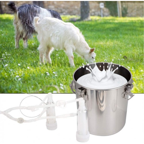 KSTE Domestic Electric Adjustable Speed Milking Machine Cow Goat Sheep Milker 5L(Sheep US Plug)