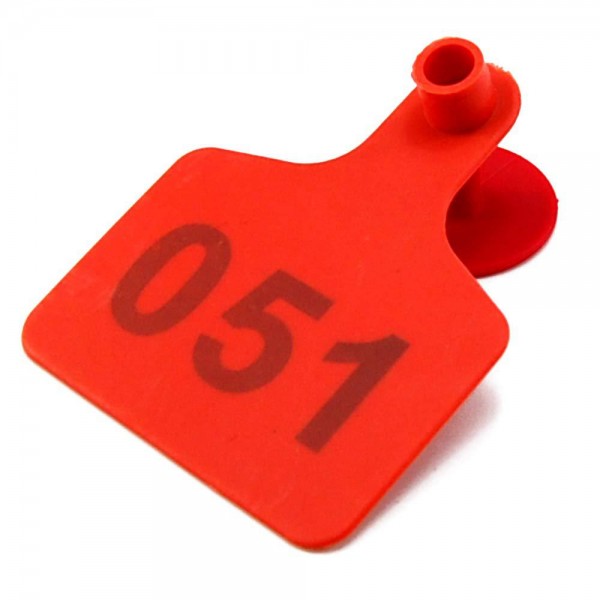 Numbered Farm Livestock Ear Tags for Cow Pig Sheep Cattle Identification Plastic TPU Precision Ear Stud Card Labels for Farm Animals (Customized) with 1 PC Plier Applicator (Red, 1000 PCS)