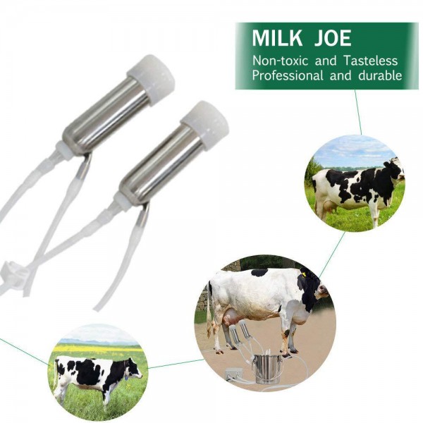 CJWPOWER Milking Machine for Goats Cows, Pulsation Vacuum Pump Milker, Milking Supplies W/Stainless Steel Bucket, Portable Suction Machine for Jerseys, Nigerian Dwarfs, Nubian Mix (3L, for Cows)