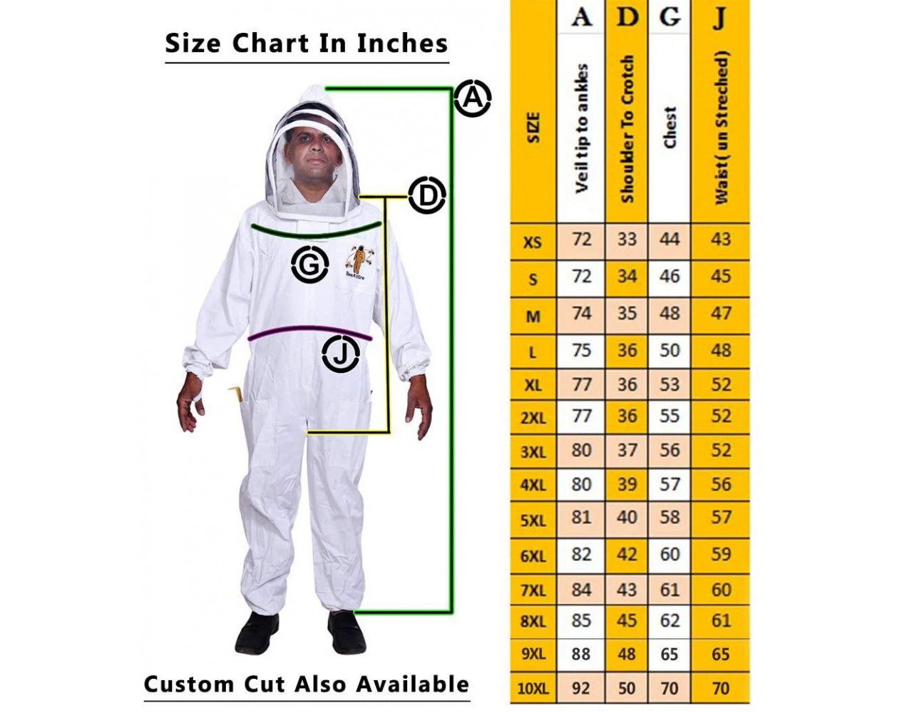 BeeAttire Bee Suit with Easy Access Veil Cotton Thick Sting-Less Protection  Pro Beekeeper Suit Beekeeper