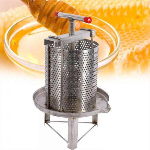 Honey Press Extractor Stainless Steel Household Manual Honey Press paraffin machine Press Beekeeping Tool Diameter 24cm USA STOCK