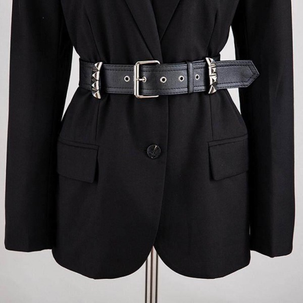 Women fashionable little black coat v with  ed