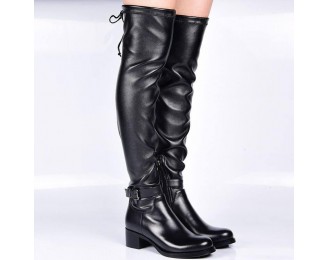Customized middle heels lea r over knee boots long