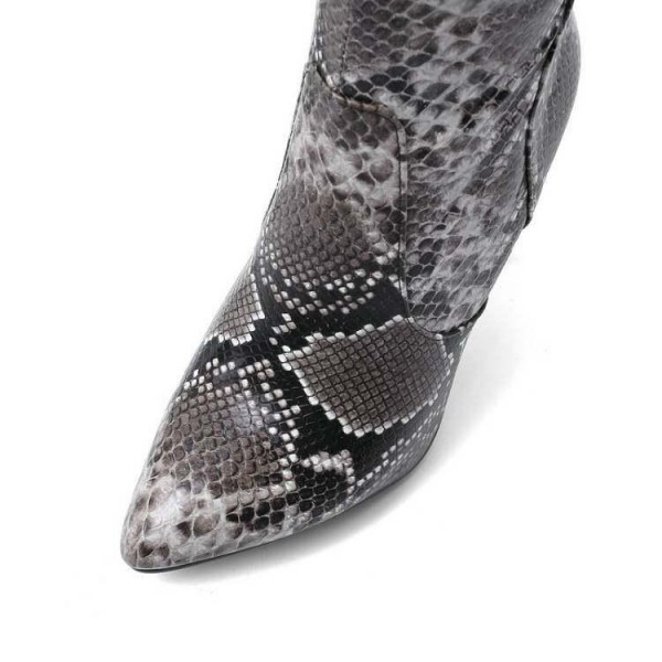 Snake print boots   high heels customized boots women