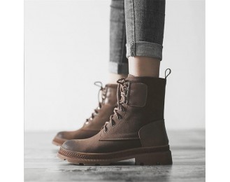 Lace Up Boots C at Low Heels for Women