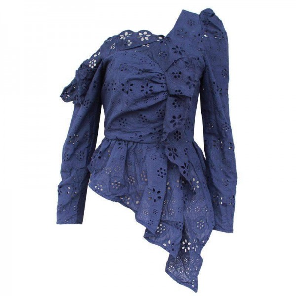 Women Sexy Lace Shirts Hollow Out Off Shoul r Tops