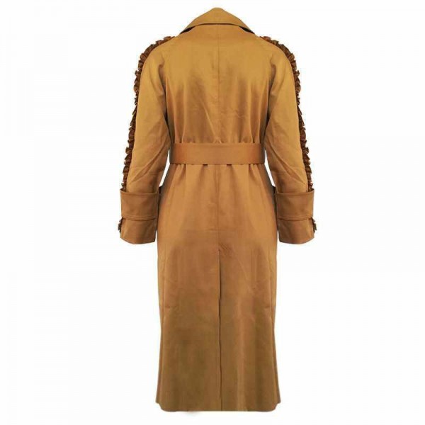 Women fancy camel coat long with  
