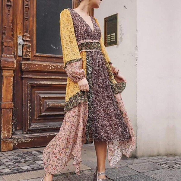 Spring out s floral long dress holiday spciling dresses