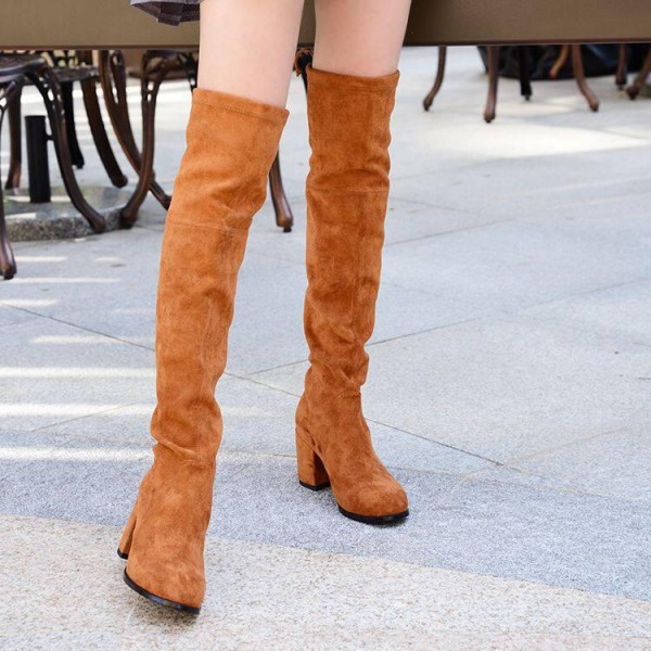 Customized knee high middle heels women sue  boots