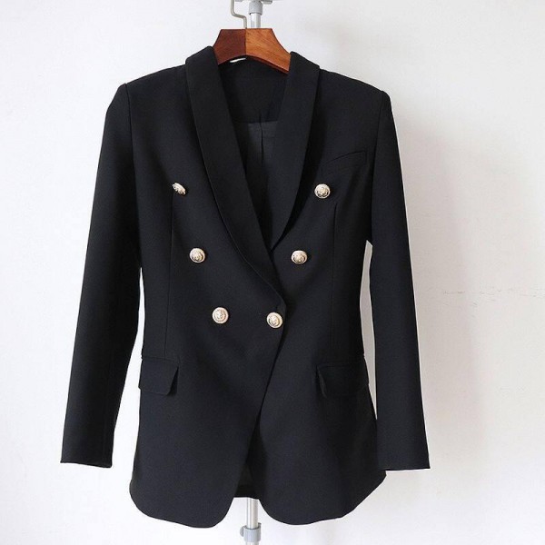 Women's   Color Coat Double Breasted Shawl Collar Long Jacket