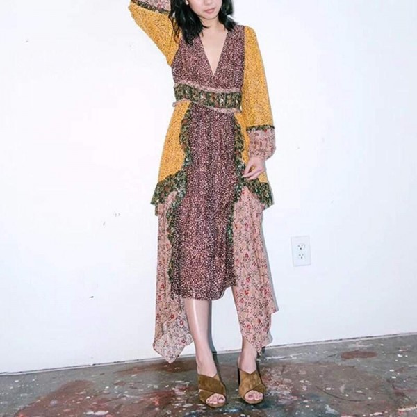 Spring out s floral long dress holiday spciling dresses